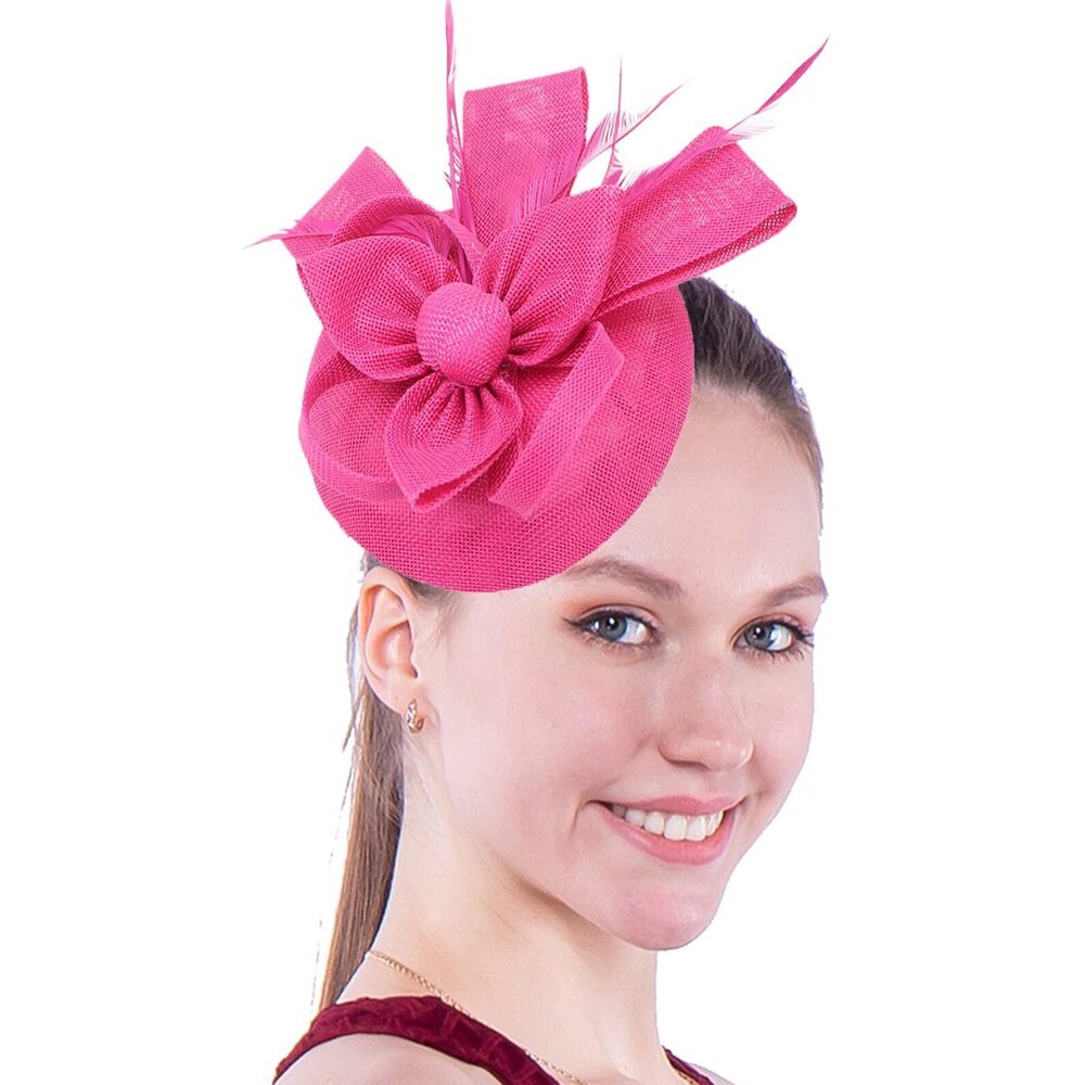 1799 Fascinators Pillbox Hat Sinamay Feather Flower Derby Ball Wedding